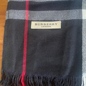 Burberry Elegant Black and Red Plaid Scarf